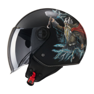 Thor - Şimşek Tanrısı Mat Siyah Jet Kask - Mitolojik Seri